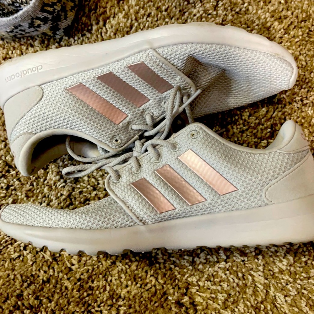 Rose gold and gray adidas